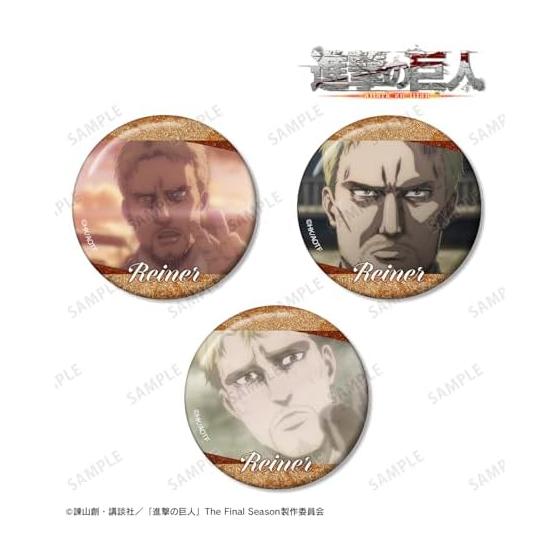 Attack On Titan Anime Reiner Scene Photo Glitter Can Badge Set of 3
