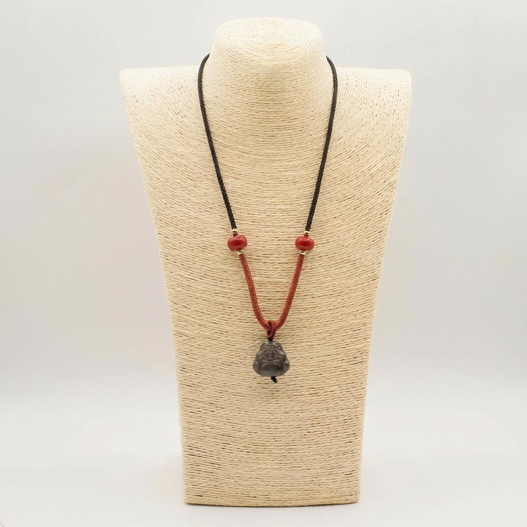 Cool Gemstone Pendants – Sliver Obsidian Buddha