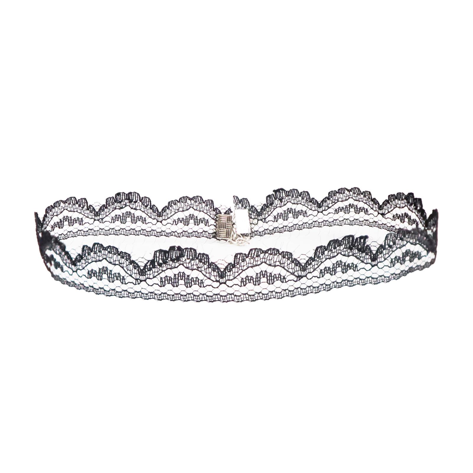 

Остромодная девушка Черное кружевное колье-чокер - Темпераментная цепочка на ключицу Женский аксессуар чёрный