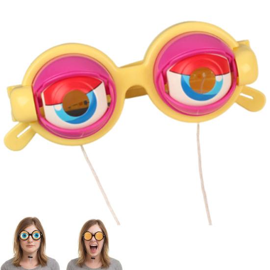 Crazy Eyes Googly Glasses Toy Winking Glasses with Pull-String Blinking Action Fun Novelty Prop for Kids Party Stage Performance