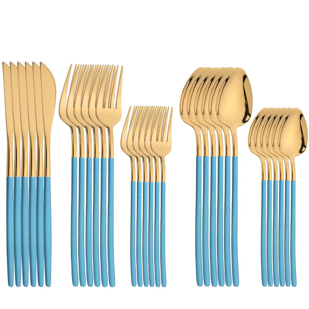 30 ks (6Nastavte) Příbory 18/10 Nádobí z nerezové oceli Nůž Vidlička Lžíce Nádobí Kuchyňské příbory Nádobí v myčce Bezpečné příbory Leštěnka na zrcadla