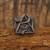 Retro Cthulhu Eye of Providence Adjustable Open Ring For Men Silver-plated Copper Gothic Punk Edgy  Accessories Cool Gift