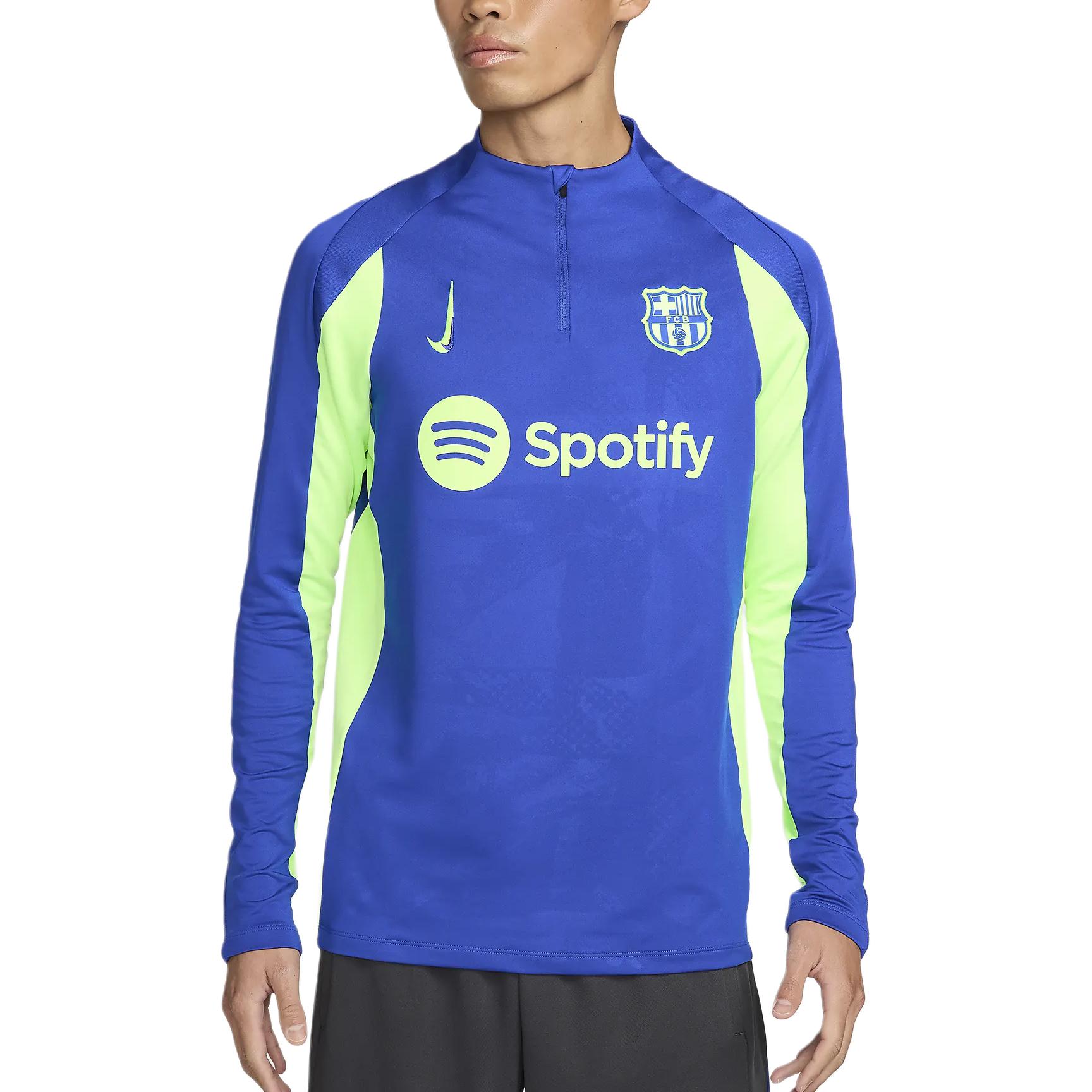 

Nike Dri-Fit FC FW24 Barcelona Strike Third Knitted Training Comfortable Long Sleeve Football Shirt Men tops Blue Green FV7012-418 S