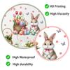 Easter Bunny with Floral Eggs Wall Sticker Self-Adhesive Removable for Bedroom Living Room Study Holiday Home Decor