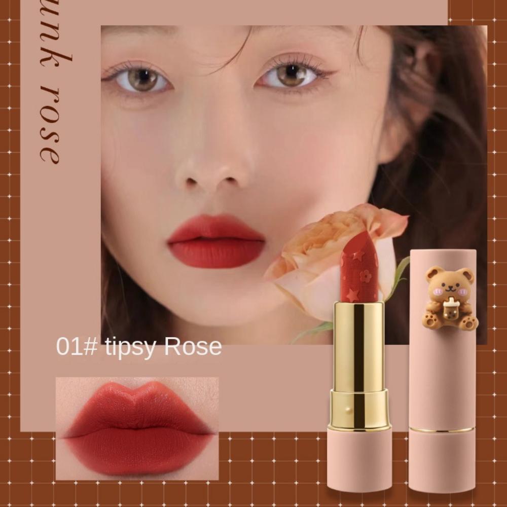 Niedlicher Bären-Lippenstift Airy Bear Lippenstift Matt Matt Täglich No-Makeup Lipgloss