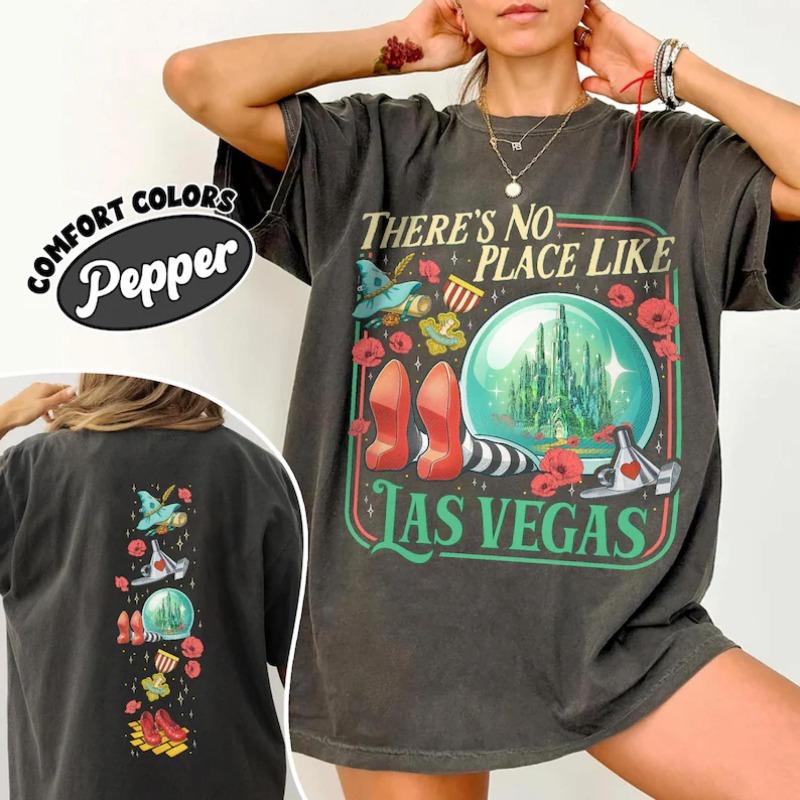 The Wonderful Wizard Shirt No Place Like Las Vegas Graphic Tee Yellow Brick Road Inspired Shirt Classic Literature Fan Gift S