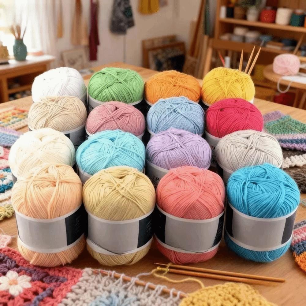 Pure Cotton Cotton Yarn Medium-Thin Crochet Yarn Hand Knitting Yarn  Making Blankets