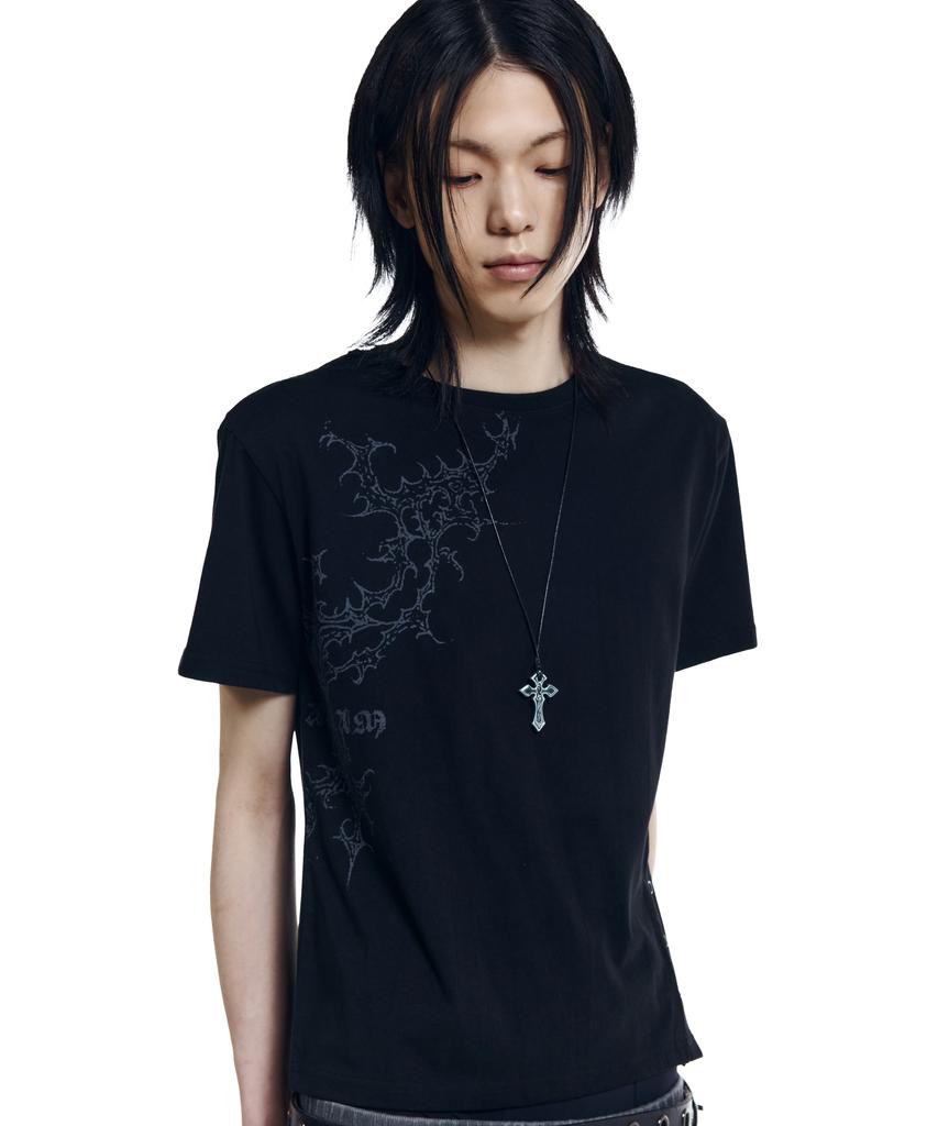 AAKAM Snap Gothic Half Top (Black)