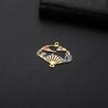 Teamer 5pcs/Lot Hollow Enamel Folding Fan Charms Stainless Steel Oriental Artistic Conception Pendant For Jewelry Making Hotsale