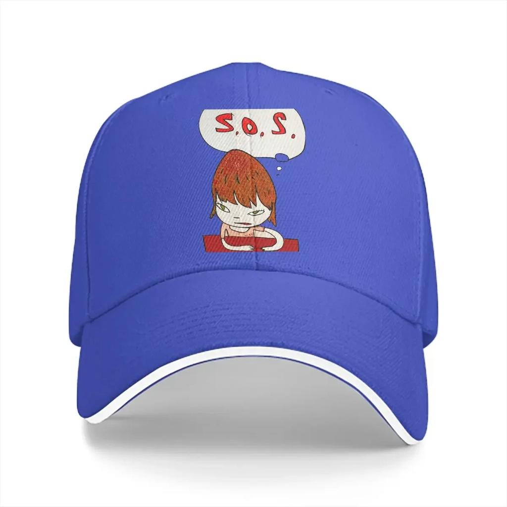 SOS Unisex Baseball Caps Peaked Cap Yoshitomo Nara Japanese Artist Sun Shade Hats for Unisex WoUnisex