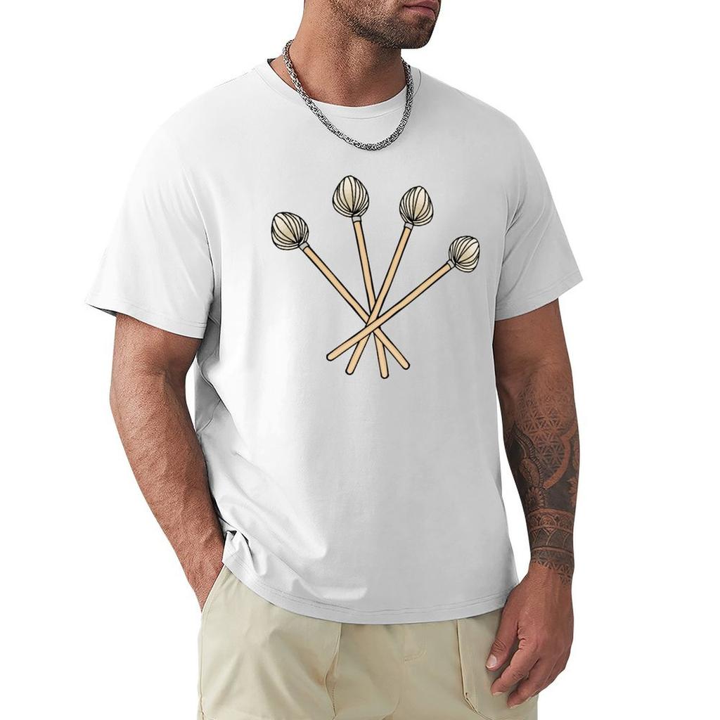 Four Mallet Play Technique Vibraphonist Playing Vibraphone Mallet Percussion TShirt Casual Fashion Print Tee Top