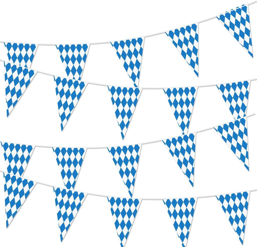 Polyester Cloth Double-sided Printing Party Checkered Banner Triangle Checkered String Flag