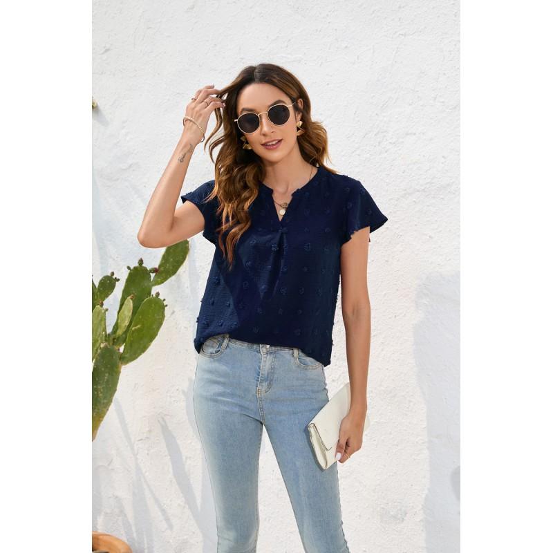 Womens Loose Fit Casual Short Sleeve T-Shirt Round Neck Comfortable Street Style Top