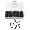 720pcs M3*4 6 8 10 12 Black Alloy Steel Flat Head Hex Socket Screws with Plastic Box