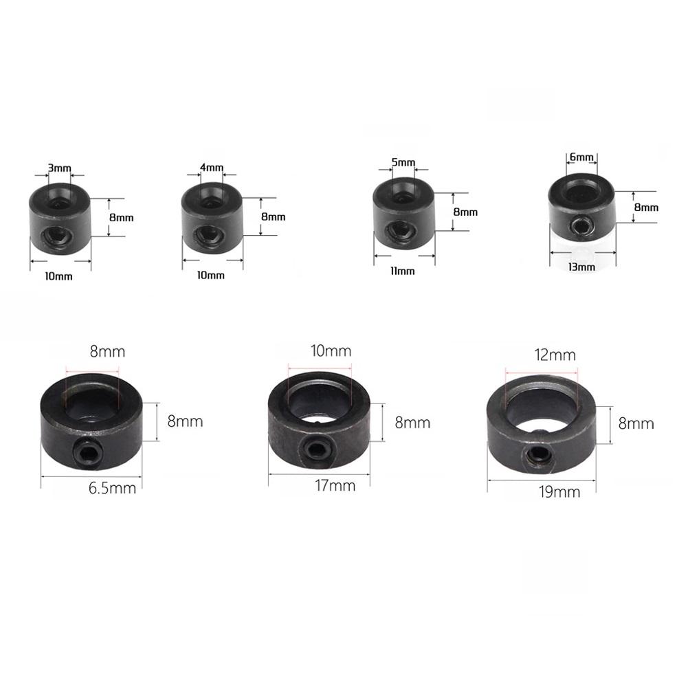 Drill Chuck 7Pcs Depth Stop Collar Ring Hex Wrench