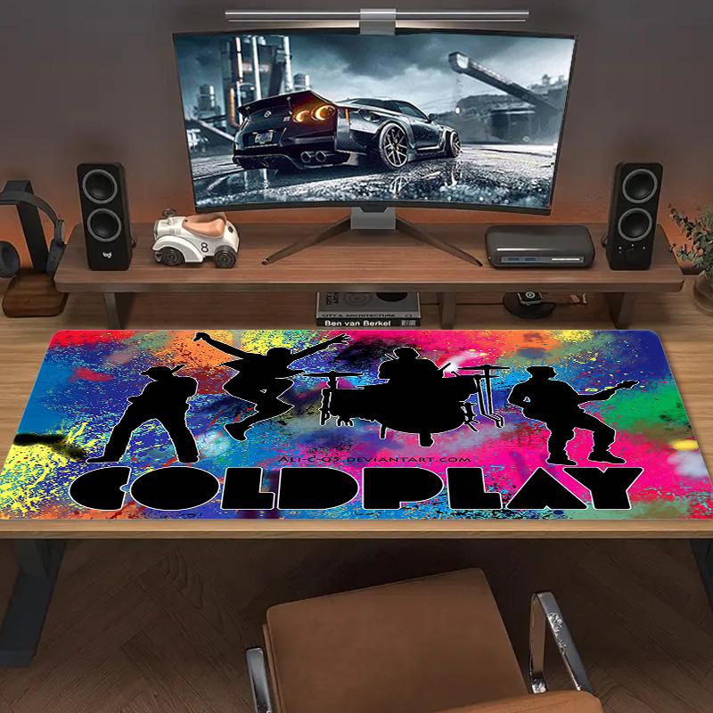 Coldplay Band Color Mouse Pad Large Gaming Table Cushion Non-slip Laptop Tablet Big Mousepad XXL Mat Mini PC Playmat With Lock edge