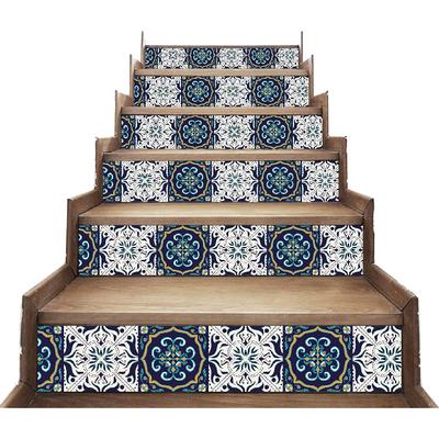 AMAZING WALL Talavera Ceramic Tiles Printed Stairs Self Adhesive Decoration Wall Sticker Set 6pcs