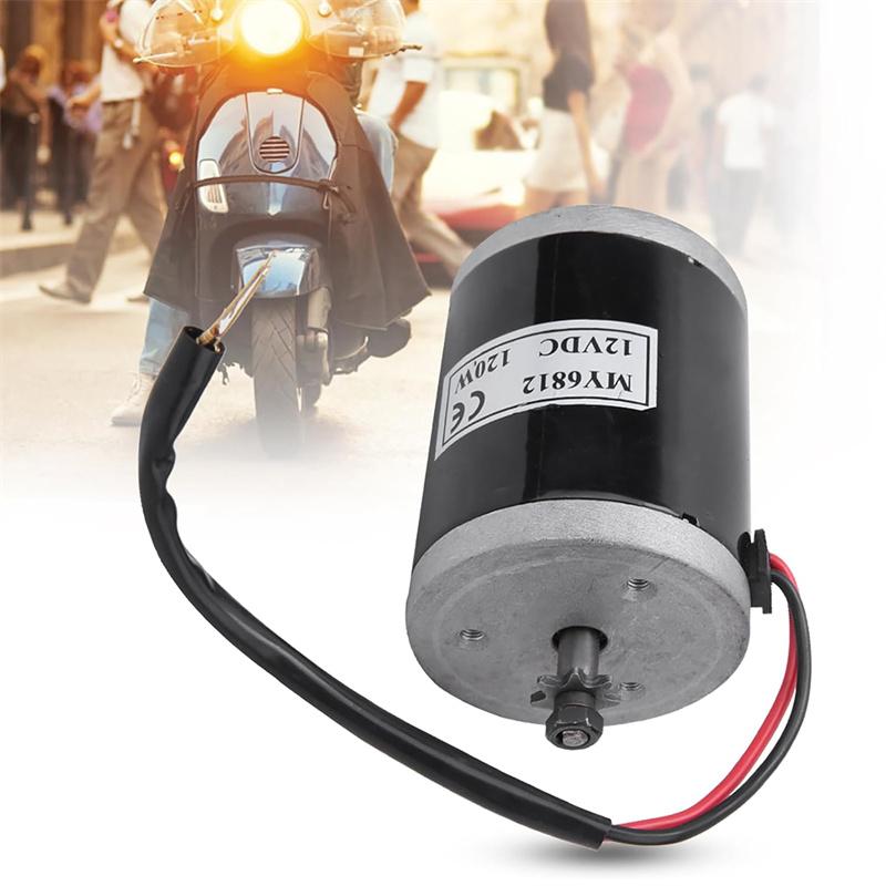 

Brushed Motor My6812 12V 120W High Speed Small Brush Motor With Belt Pulley Electric Scooter E Bike Accessory Bike Brushed Motor чорний