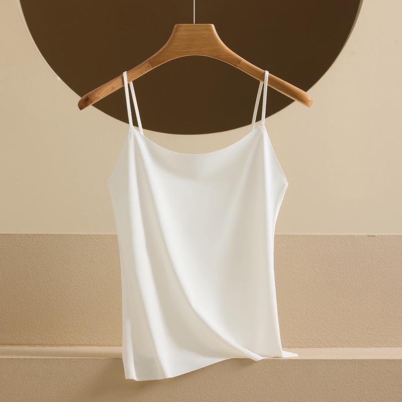 Women's Seamless Summer Ice Silk Camisole - Breathable, Anti-Exposure, Versatile, Slimming, Plus Size Tank Top