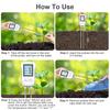 3 i 1 Digitalt LCD Jordmåler Temperatur Fuktighet pH-måler med Bakgrunnsbelysning Plante Måleinstrument For Blomsterplanter Hage