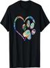 Animal Rescue Shirt Dog Paw Print Tie Dye Rainbow Dog Love, Cute, Men T-shirt