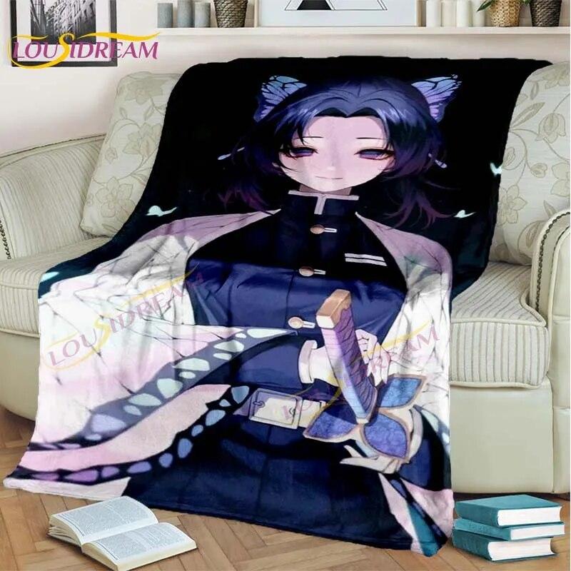 Japonské Anime Demon Slayer Deka Kreslená Deka Tomioka Giyuu Deka Potah na křeslo Deka Pohovka Přehoz přes postel Vějíř Dárek