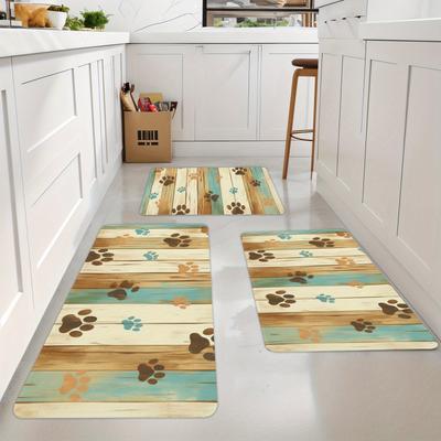 1 Pz Tappeti da Cucina Antifatica Impronta di Zampa Impermeabile Antiscivolo Spesso Imbottito Tappetino da Cucina Comfort per Stare in Piedi per Cucina