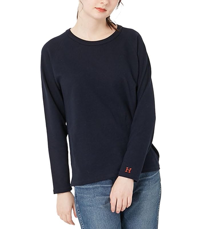 HOLLYWOOD RANCH MARKET Stretch French Rib Relaxed Fit Long Sleeve Free T-Shirt, Women's (JP, Alphabet, Size, Navy)