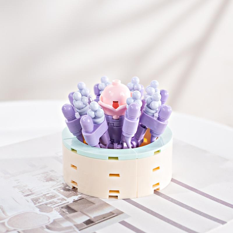 Blocos de construção compatíveis Pequenas partículas Forever Rose Bouquet Flores Brinquedo Série Dia dos Namorados Presente de aniversário