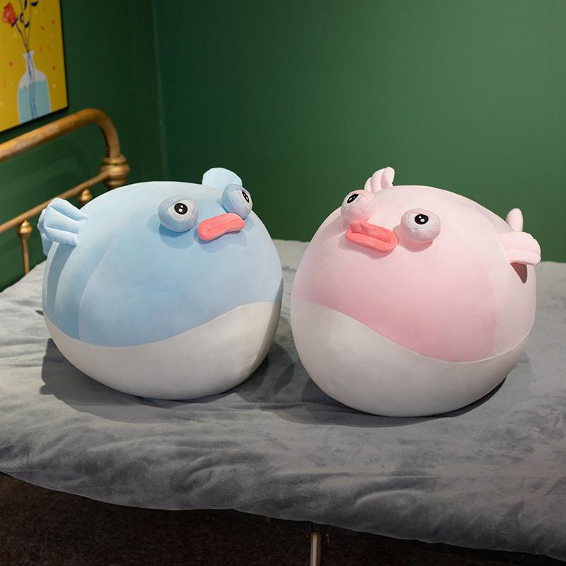 30-70cm Pesce Palla Peluche Carino Rosa Blu Pesce Grasso Bambola Imbottita Cuscino Morbido Regali di Compleanno Festival Bambini Ragazzi Ragazze