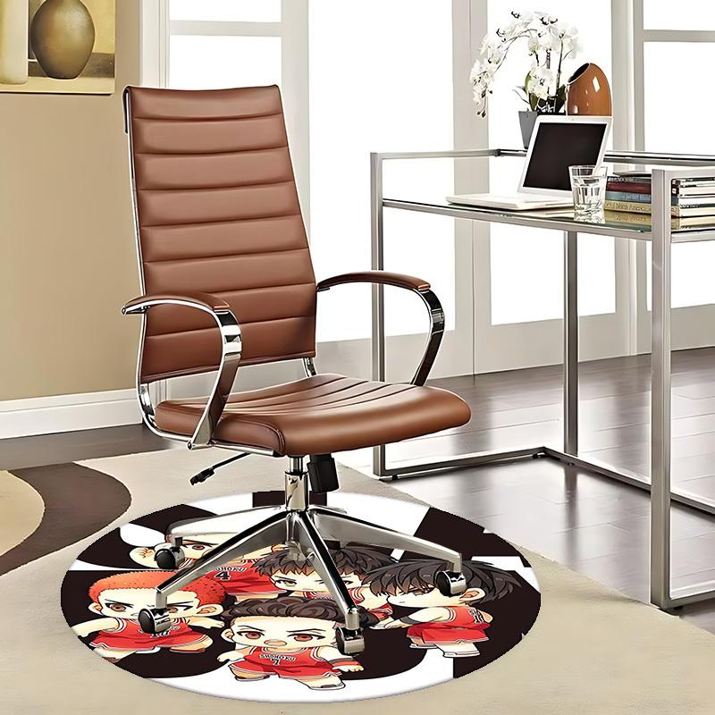 

1pc Shohoku Basketball Team Anime Design Round Carpet - Office Chair Mat, Non-Slip Rug for Home Decor, Seasonal Gift, Suitable for Office, Living Room 80cm