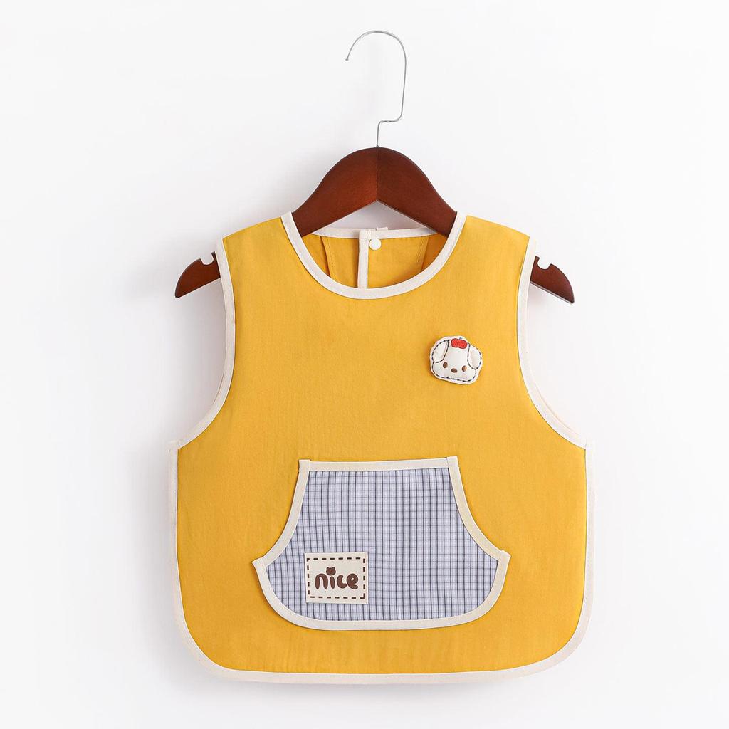Waterproof Baby Bibs: Sleeveless, Anti-Stain, Solid Food Cartoon Coveralls for Infants and Toddlers