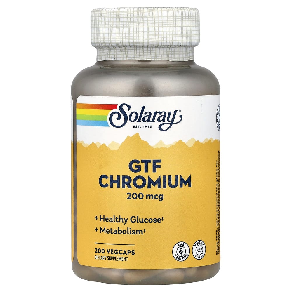 

Solaray GTF Chromium 200mcg Veggie Capsules 200 Count
