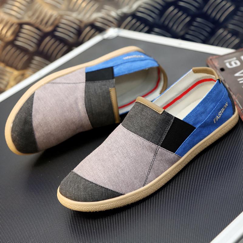 Men Summer Slip on Driving Shoes Flats Unisex Lazy Shoes Women Casual Canvas Shoes Large Size for Couple
