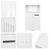 Bathroom Floor Storage Cabinet with Double Door Toilet Paper Storage Container Bathroom Organizer Furniture