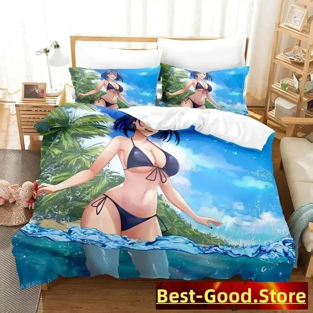 Ouro Kronii Постельное белье Single Twin Full Queen King Size Bed Set Adult Kid Bedroom Duvetcover Sets Anime Parure de lit Bed