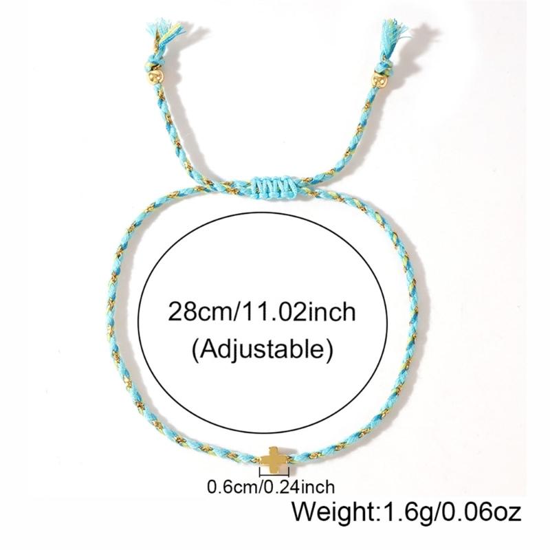 Trendiga bohemiska stilar Robust armband av bomullsrep med eleganta korshänge, för alla kön