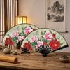Silk Cloth Folding Handheld Fan Handmade Dance Fan Portable Bamboo Fan  Art Fans