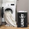 40L Collapsible Washing Laundry Basket Bag for BedroomFabric (Black)