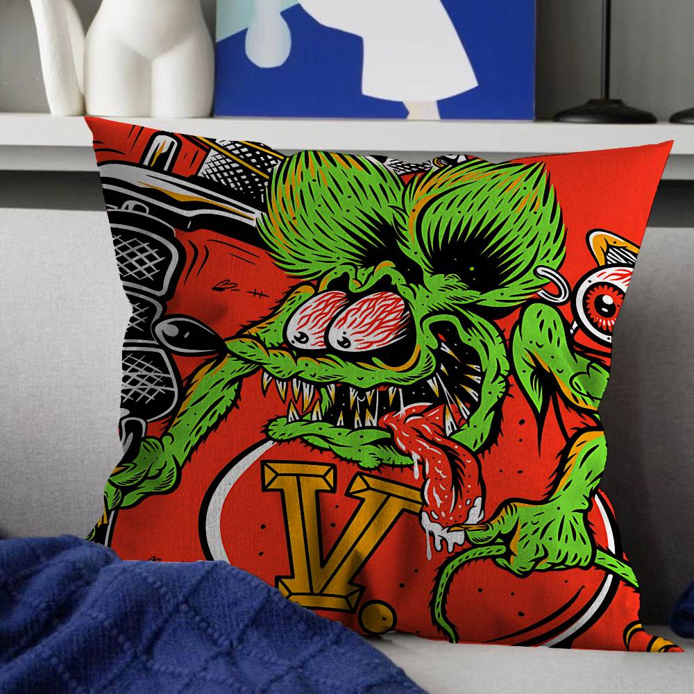 RRat Fink Pillow Cover for Bedroom Room and Living Room Sofa Decorative Cushion Cover