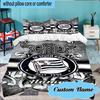Custom Name Sturm Graz Crest Emblem Bedding Set 3pcs, Bedding Set Including 1pc Duvet Cover And 2pcs Pillowcases for Bedroom, Dormitory Gift