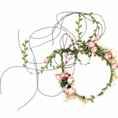 Coroa de Flores de Noiva Europeia e Americana Headband para Férias na Praia