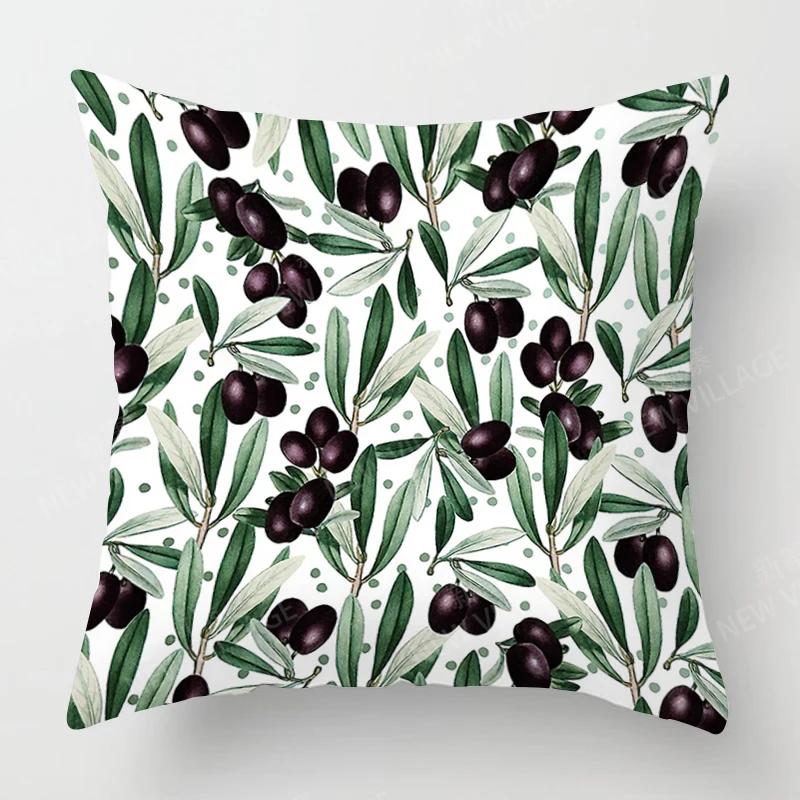 

Скандинавский Осенний Домашний Декор Осенняя Наволочка Декоративная Подушка Чехол на Подушку для Дивана Современный Растение Зеленый Лист 66x66cm