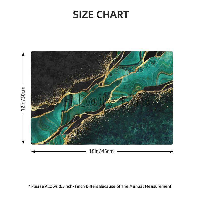 Green Gold Marble Table Placemats Set of 4 Linen Waterproof Heat Resistant Non Slip Washable Linen Table Mats 18x12 Inches