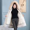 2025 winter new live face thickened cotton jacket women's waist slimming down cotton mid-length cotton jacket