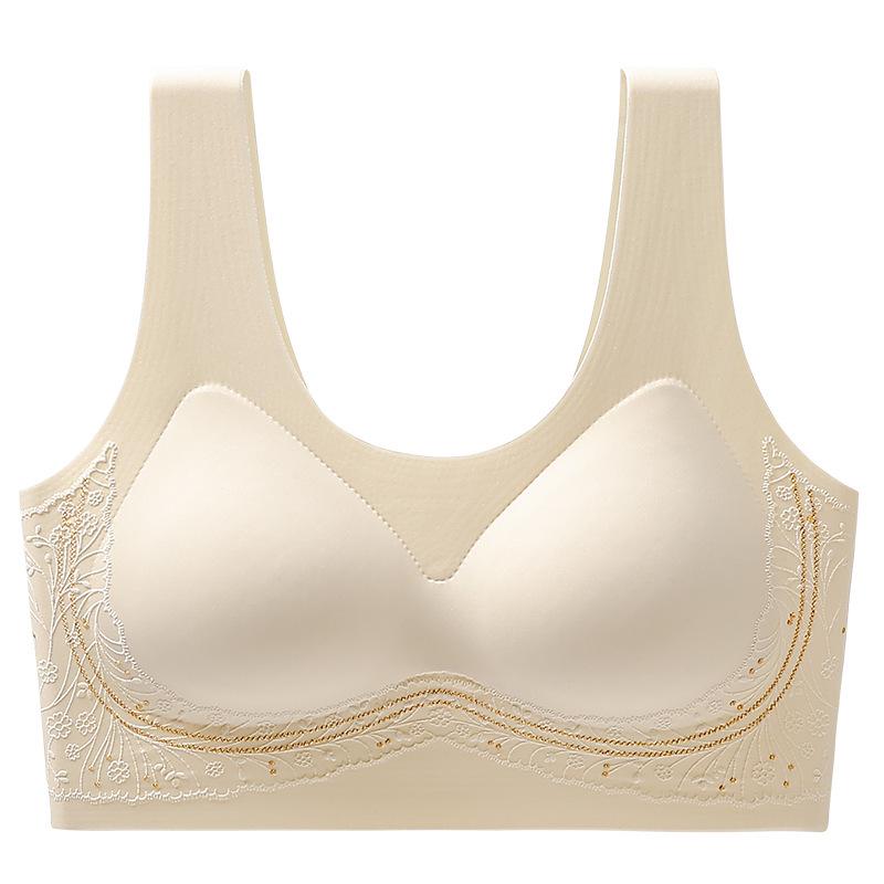 Seamless Back-Support Lift Bra with Wide Straps and Integrated Wireless Cups