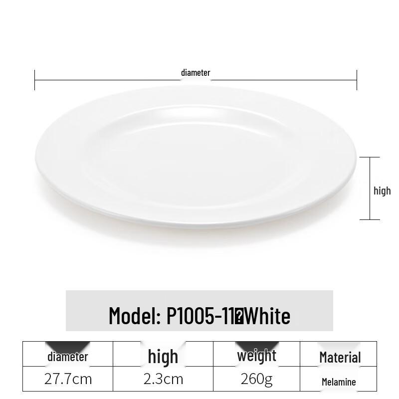 Handun 11-inch Round Melamine Dinner Plate