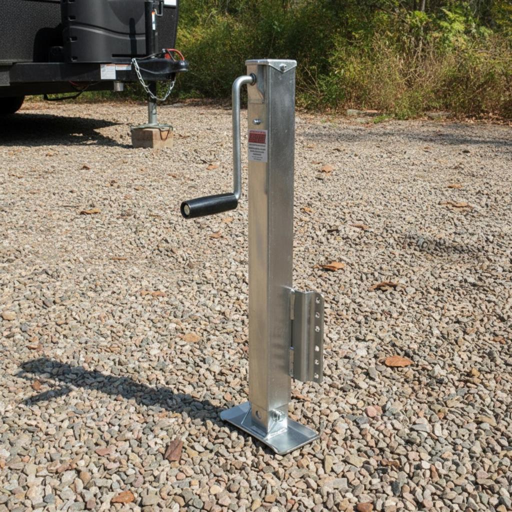 Side-Wind Trailer Jack Galvanized Hardware Adjustable for Utility Trailers, RVs