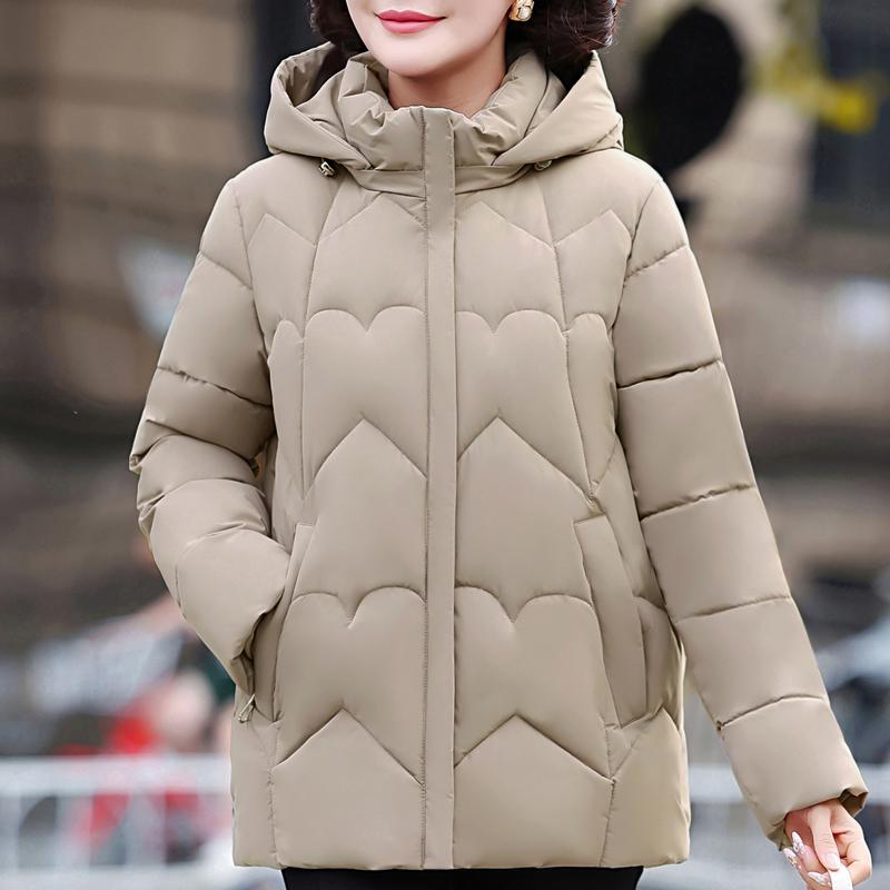 

Зимние женские парки с капюшоном, теплые куртки, элегантная свободная толстая верхняя одежда, пальто для женщин среднего возраста 5XL хаки