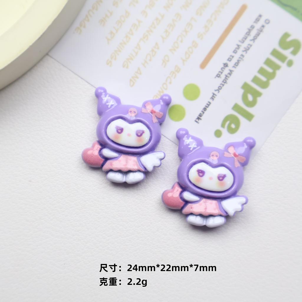 24/120PCS Cartoon DIY Resin Accessories, Heart-shaped Wings, Handmade Hair Clips, Phone Cases, Keychains, Jewelry Accessories